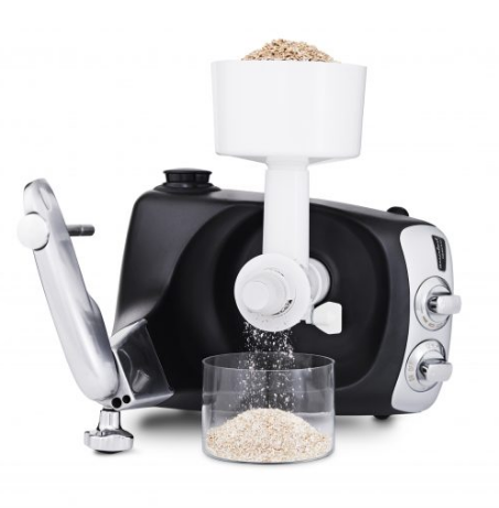 Robot do kuchyně s doplňky na mletí mouky a lisu na citrusy Kuchyňský robot také na mletí obilí a lisování citrusů